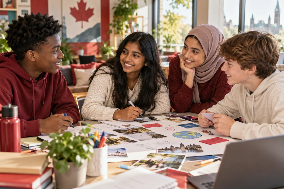 Des jeunes échangent autour d’une table